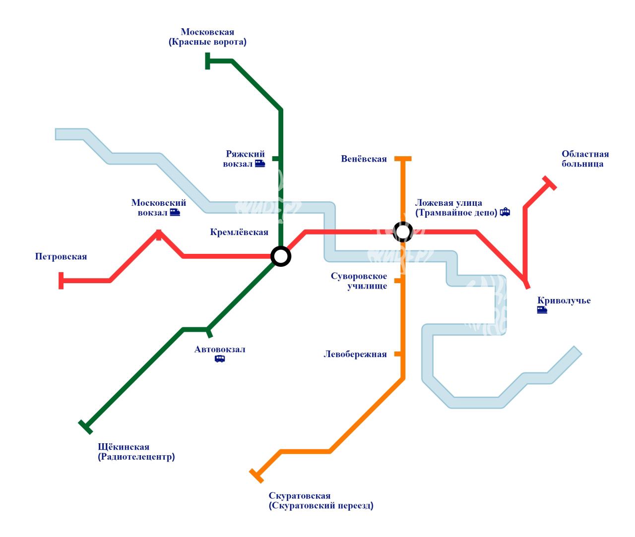 Карта тульского метро