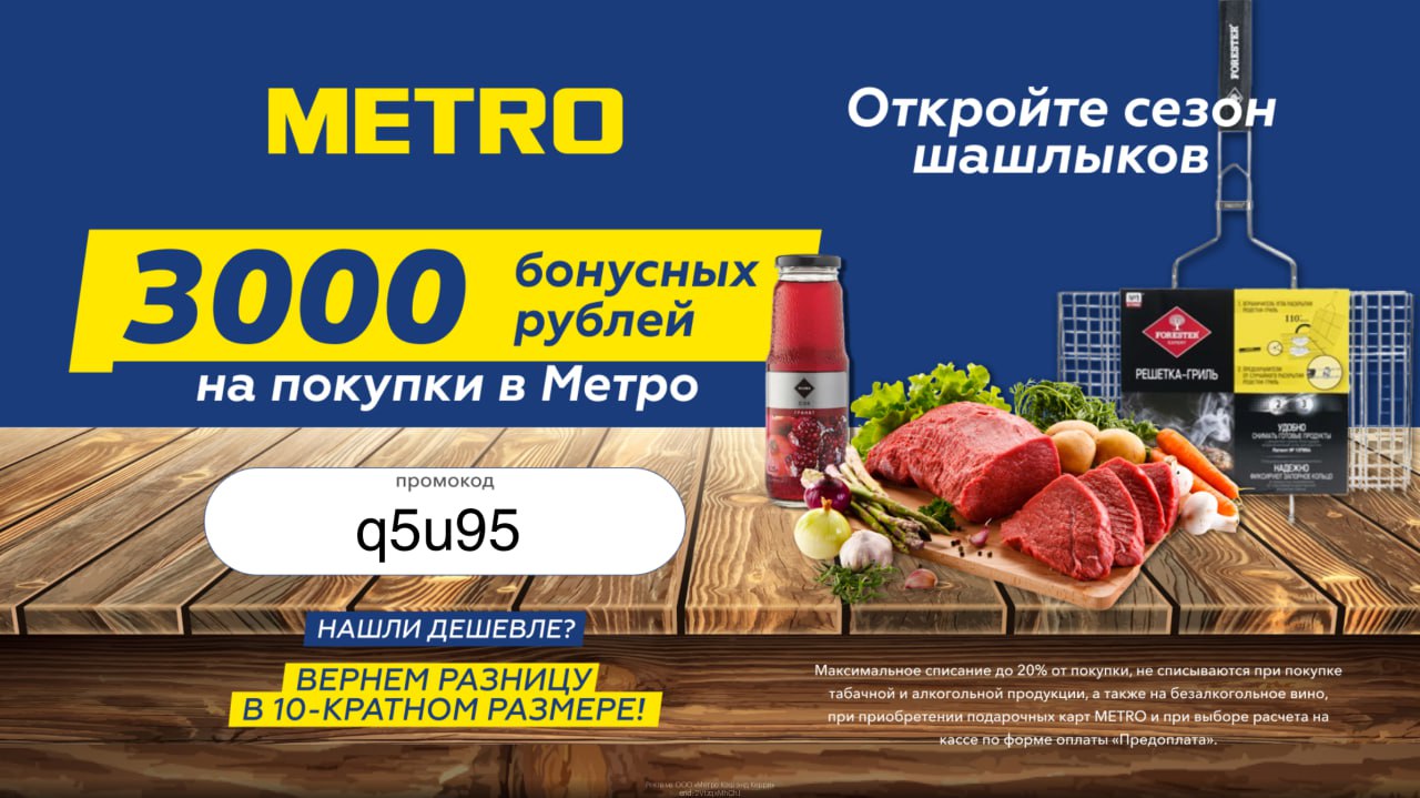 Метро карта гостя 3000 бонусов как получить